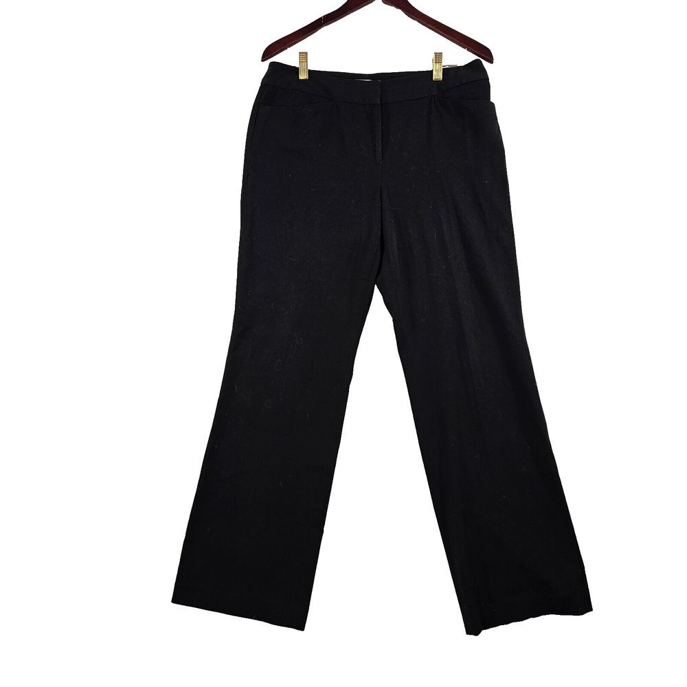 Liz Claiborne Womens Straight‎ Leg Pants High Rise Zip Fly Pocket Black Size 10